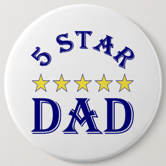 Chapa Redonda De 15 Cm Papá de 5 estrellas