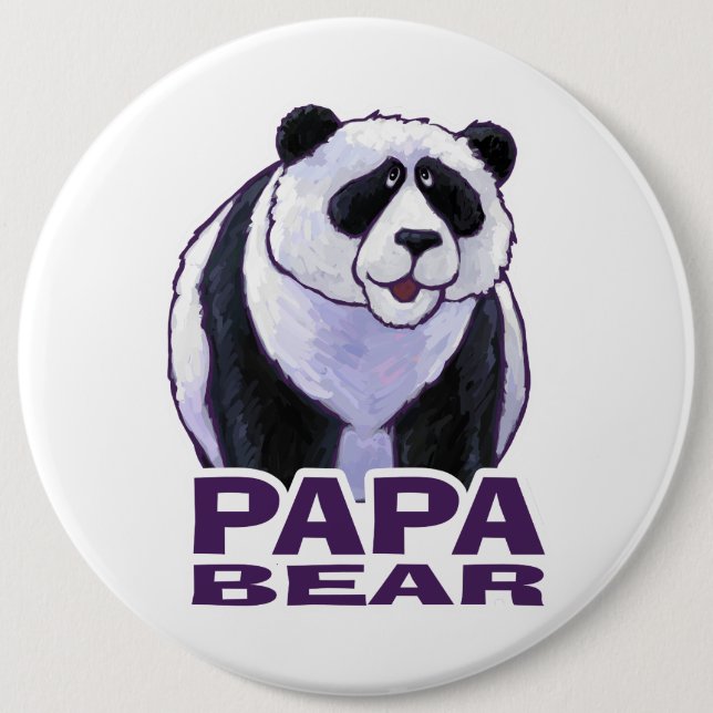 Chapa Redonda De 15 Cm Papá Oso Panda (Anverso)