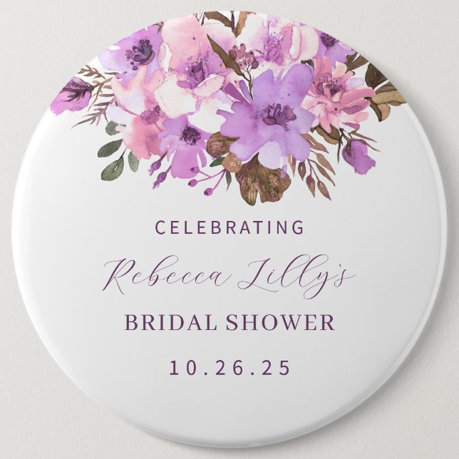 Chapa Redonda De 15 Cm Papel floral elegante (Anverso)