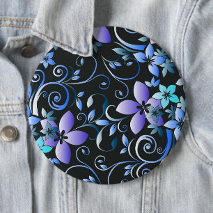 Chapa Redonda De 15 Cm Papel pintado de flores 6
