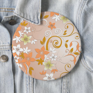 Chapa Redonda De 15 Cm Papel pintado de flores 8