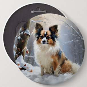 Chapa Redonda De 15 Cm Papillon Let It Snow Navidades