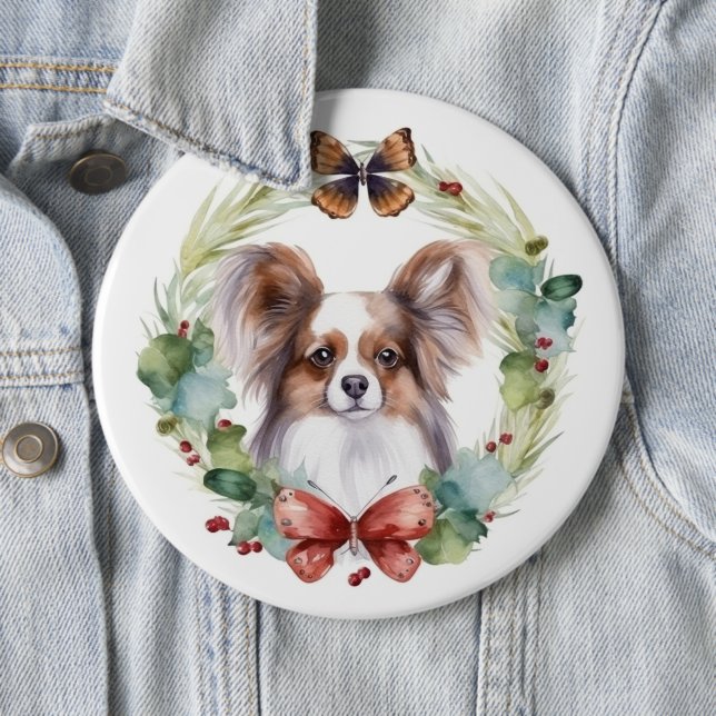 Chapa Redonda De 15 Cm Papillon Navidades Wreath Festimes Pup (In situ)