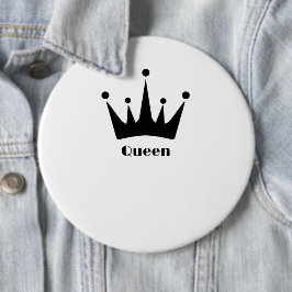Chapa Redonda De 15 Cm Parches de texto de reina de imagen de corona de c