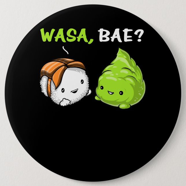 Chapa Redonda De 15 Cm Pares lindos Wasa de Wasabi del sushi (Anverso)