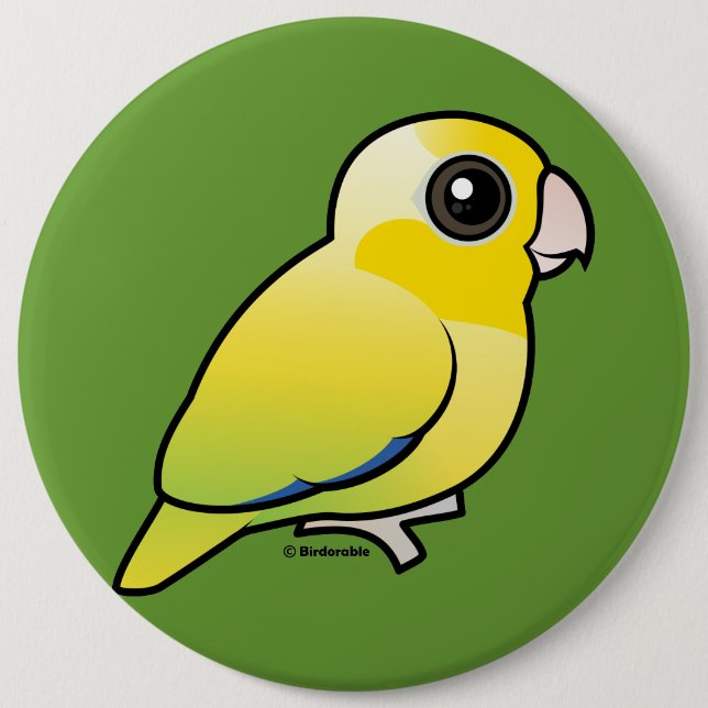 Chapa Redonda De 15 Cm Parrotlet pacífico amarillo (Anverso)
