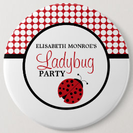 Chapa Redonda De 15 Cm Partido del cumpleaños de los niños de Red Ladybug