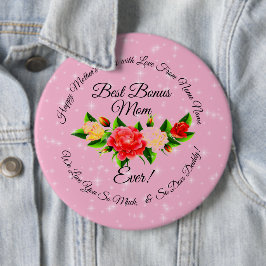 Chapa Redonda De 15 Cm Paso Madre Bonus Mamá Día de la Madre Insignia Col