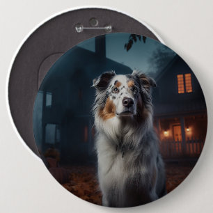 Chapa Redonda De 15 Cm Pastor australiano Halloween Scary