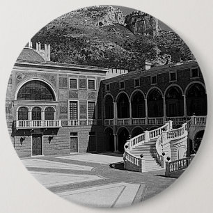 Chapa Redonda De 15 Cm Patio del palacio del Principado de Mónaco vintage
