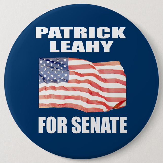 CHAPA REDONDA DE 15 CM PATRICK LEAHY PARA SENATE (Anverso)