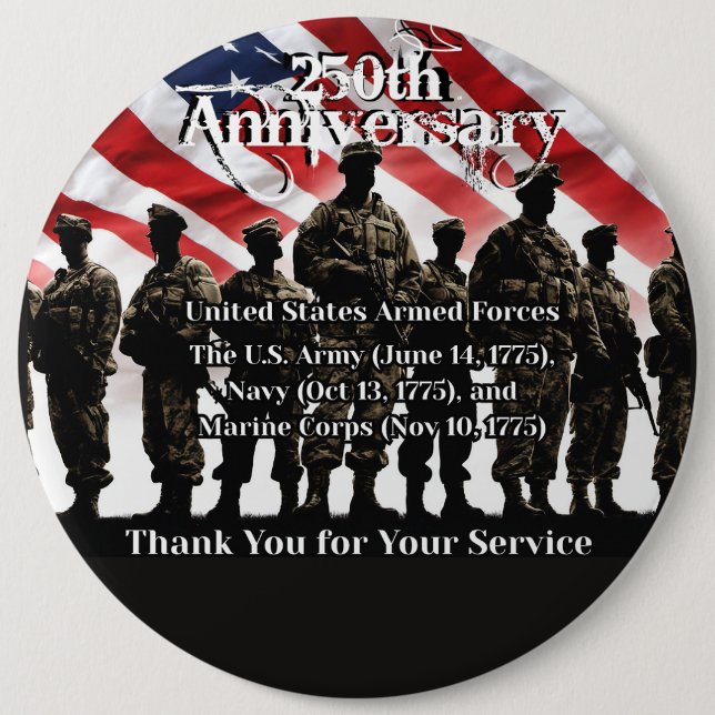 Chapa Redonda De 15 Cm  Patriotic Thank you for Your Service (Anverso)