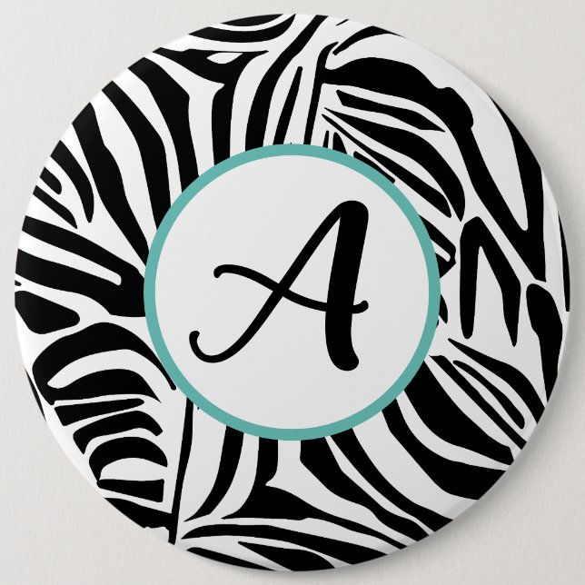 Chapa Redonda De 15 Cm Patrón de cebra (Anverso)