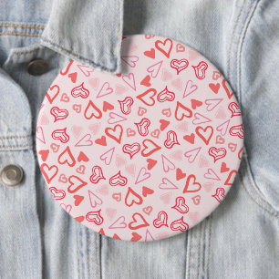 Chapa Redonda De 15 Cm Patrón de Corazones 23