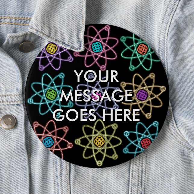 Chapa Redonda De 15 Cm Patrón de estructura atómica personalizada (In situ)