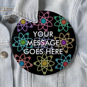 Chapa Redonda De 15 Cm Patrón de estructura atómica personalizada