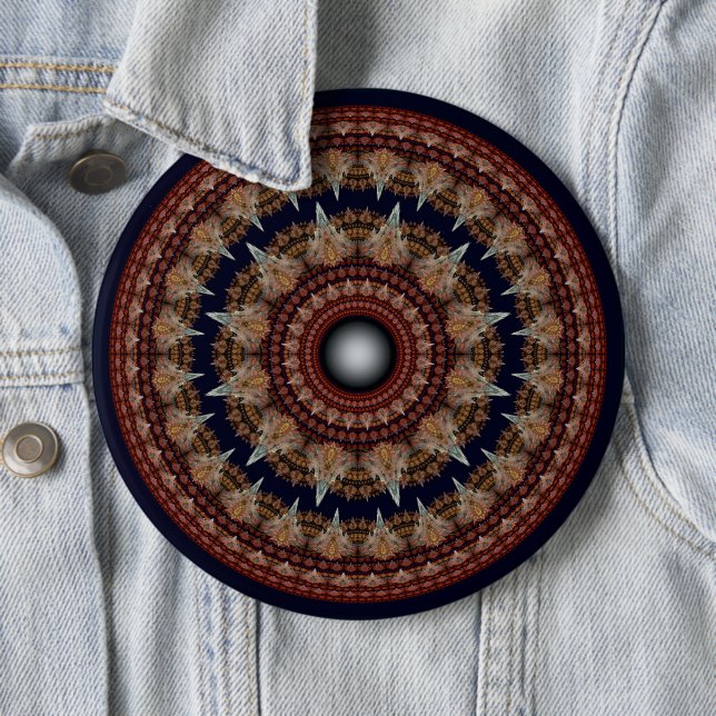 Chapa Redonda De 15 Cm Patrón de fantasía fractal redondo (In situ)
