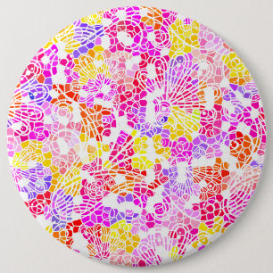 Chapa Redonda De 15 Cm Patrón de flores abstractas de color lindo