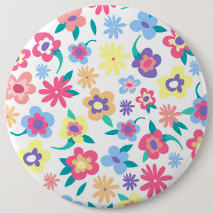 Chapa Redonda De 15 Cm Patrón de flores de primavera coloridas lindas