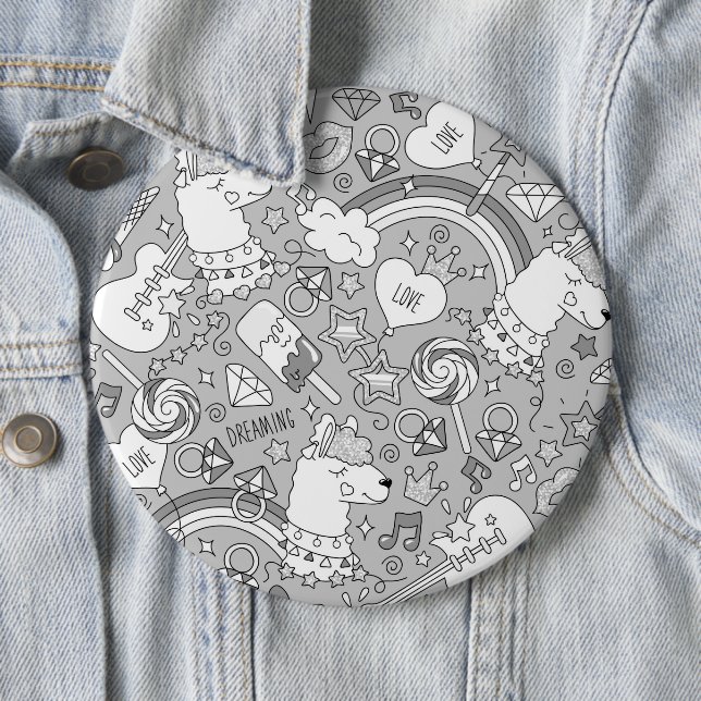 Chapa Redonda De 15 Cm patrón de llama 4 (In situ)