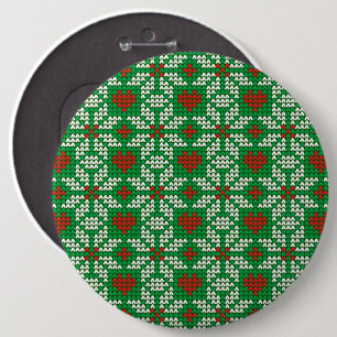 Chapa Redonda De 15 Cm Patrón de Navidad tejido