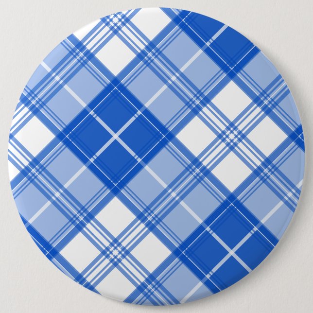 Chapa Redonda De 15 Cm Patrón de tartán blanco oscuro yxm0uat9 diagonal (Anverso)