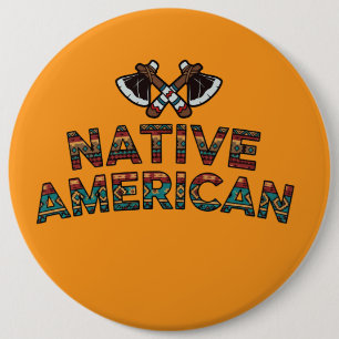 Chapa Redonda De 15 Cm Patrón de texto nativo americano
