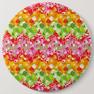 Chapa Redonda De 15 Cm Patrón en zigzag de verano colorido lindo