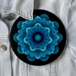 Chapa Redonda De 15 Cm Patrón natural azul fractal