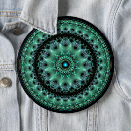 Chapa Redonda De 15 Cm Patrón redondo brillante fractal