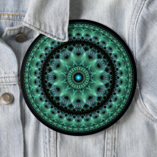 Chapa Redonda De 15 Cm Patrón redondo brillante fractal flamboyante
