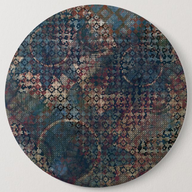 Chapa Redonda De 15 Cm Patrones ondulados con un desordenado mosaico de t (Anverso)