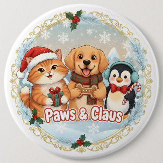 Chapa Redonda De 15 Cm Paws & Claus