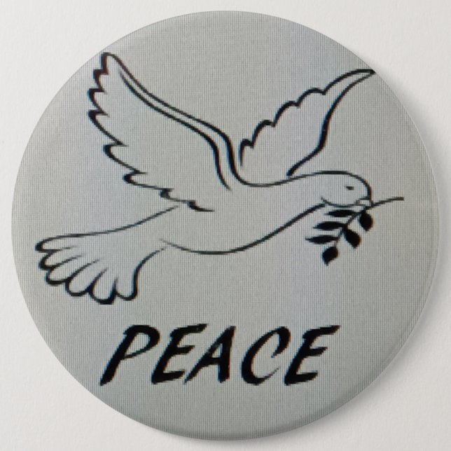 Chapa Redonda De 15 Cm Peace Dove Logo Button (Anverso)
