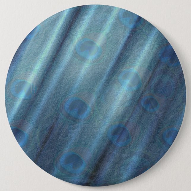 Chapa Redonda De 15 Cm Peacocks y seda metálica verde esmeralda (Anverso)