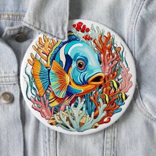 Chapa Redonda De 15 Cm Peces Tropicales Colores Verano Vibraciones
