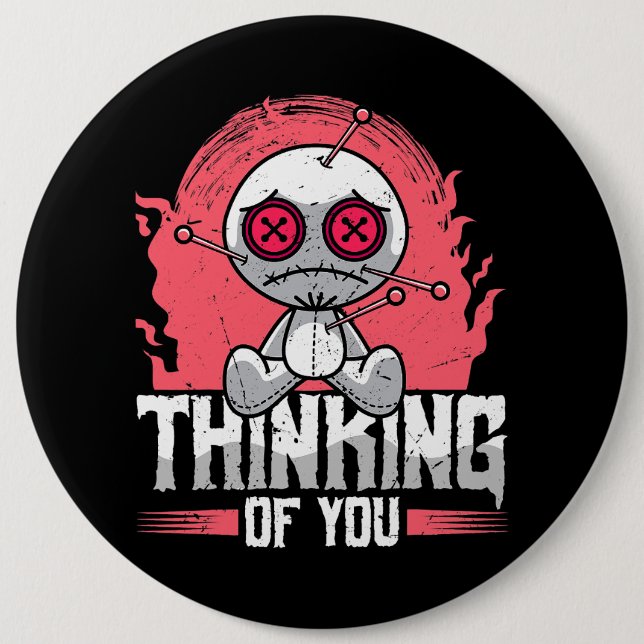 Chapa Redonda De 15 Cm Pensando En Ustedes Muñecas De Voodoo Cuestas Y As (Anverso)