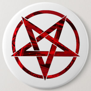 Chapa Redonda De 15 Cm Pentagrama del Diablo Rojo