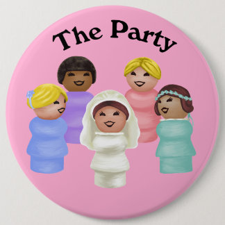 Chapa Redonda De 15 Cm Pequeñas personas - esposa del Fiesta