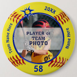 Chapa Redonda De 15 Cm Pernos personalizados foto del softball, favores