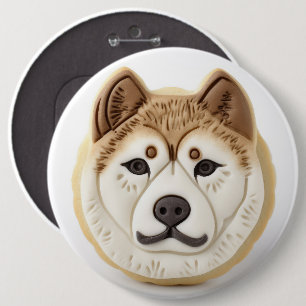 Chapa Redonda De 15 Cm Perro Akita Inspirado en 3D