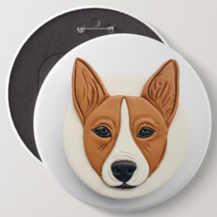 Chapa Redonda De 15 Cm Perro Basenji 3D inspirado