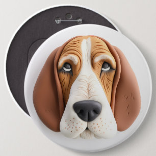Chapa Redonda De 15 Cm Perro Basset Hound Inspirado en 3D