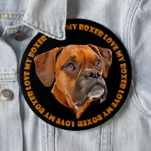 Chapa Redonda De 15 Cm Perro Boxer