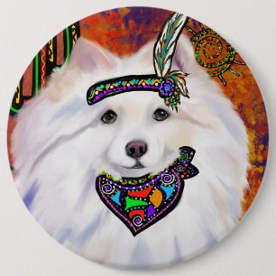 Chapa Redonda De 15 Cm Perro esquimal americano