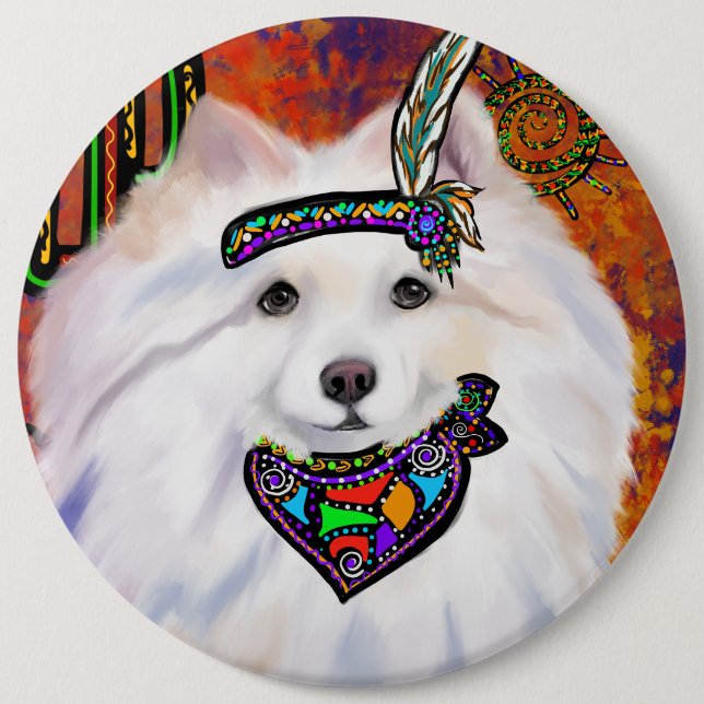 Chapa Redonda De 15 Cm Perro esquimal americano (Anverso)