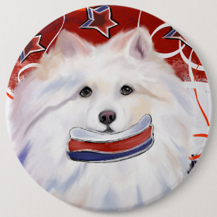 Chapa Redonda De 15 Cm Perro Esquimal Americano 