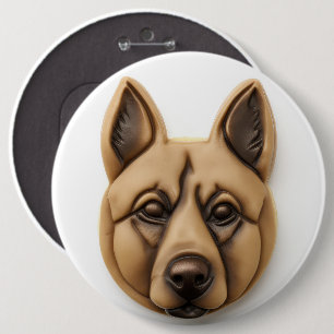 Chapa Redonda De 15 Cm Perro Malinoi Belga Inspirado en 3D