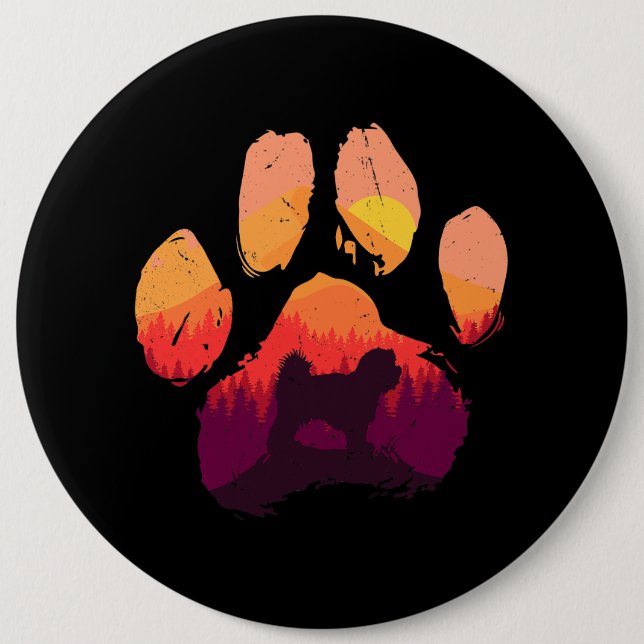 Chapa Redonda De 15 Cm Perro Maltés Paw Maltese Shih Tzu Perro Mamá Papá  (Anverso)