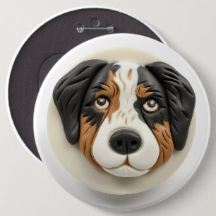 Chapa Redonda De 15 Cm Perro Pastor Australiano Inspirado en 3D
